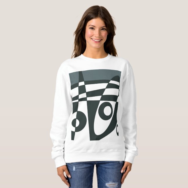 Abstrakt Surfgrau Sweatshirt (Vorne ganz)