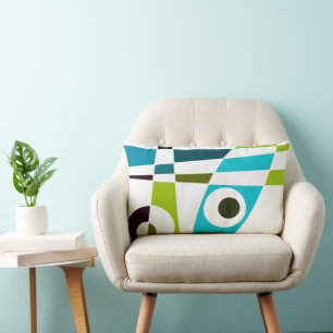 Abstrakt Surfing Olive Blue Aquamariner Planer Lendenkissen