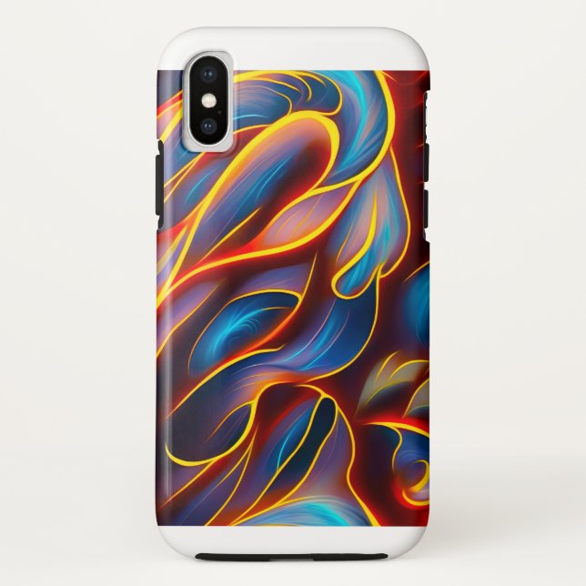 Abstrakt Swirl Blue Red Flames Case-Mate iPhone Hülle (Rückseite)