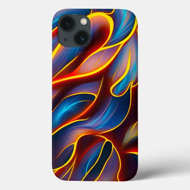 Abstrakt Swirl Blue Red Flames Case-Mate iPhone Hülle (Rückseite)