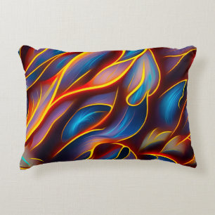 Abstrakt Swirl Blue Red Flames Dekokissen