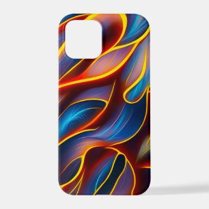 Abstrakt Swirl Blue Red Flames iPhone 12 Pro Hülle