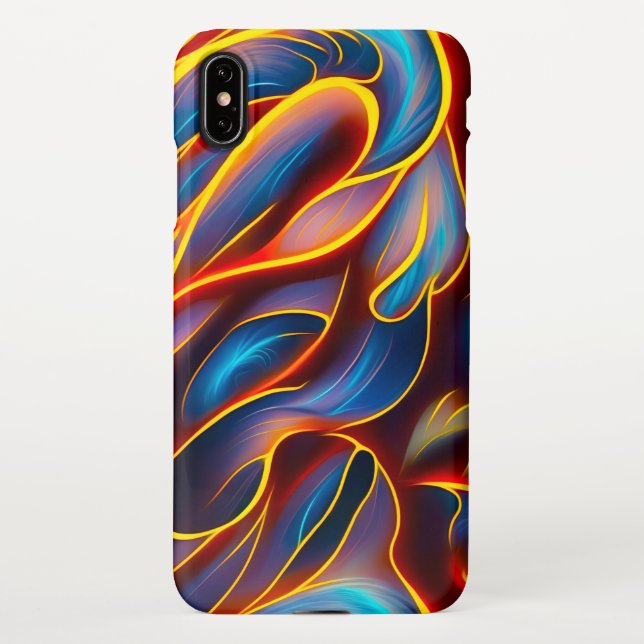 Abstrakt Swirl Blue Red Flames iPhone Hülle (Rückseite)