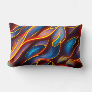 Abstrakt Swirl Blue Red Flames Lendenkissen