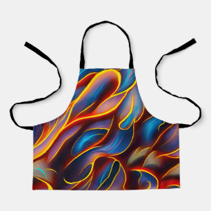 Abstrakt Swirl Blue Red Flames Schürze