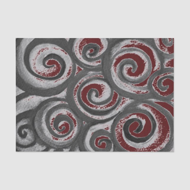 Abstrakt Swirl-Gray Maroon Seidenpapier (Vorderseite)