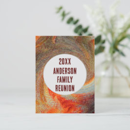 Abstrakt Swirl Groovy Family Wiedersehen Einladung Postkarte