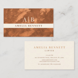 Abstrakt Terracotta Burnt Orange Business Card Visitenkarte
