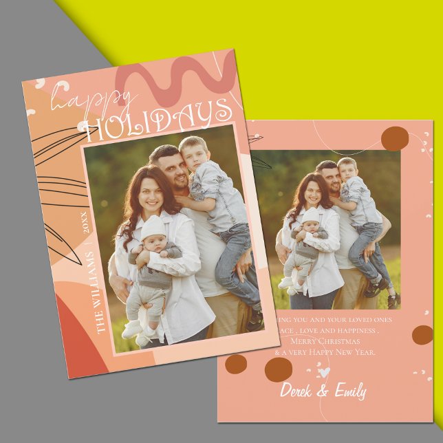 Abstrakt Terracotta Design Foto Happy Holidays (Abstract Terracotta Design Photo Happy Holidays)