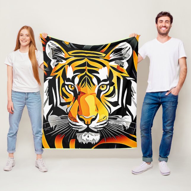 Abstrakt Tiger Art Fleecedecke (Beispiel)