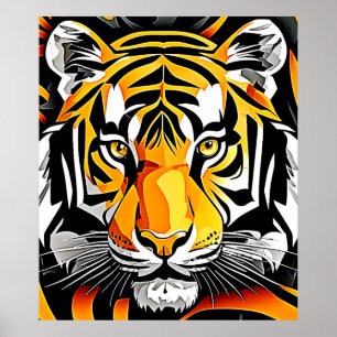 Abstrakt Tiger Art Poster