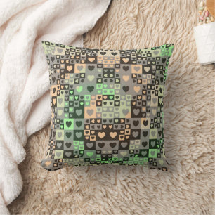 Abstrakt Tiles Hearts 2023 Throw Kissen