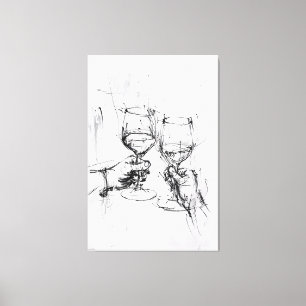 Abstrakt Toast Sketch - Leinwanddruck