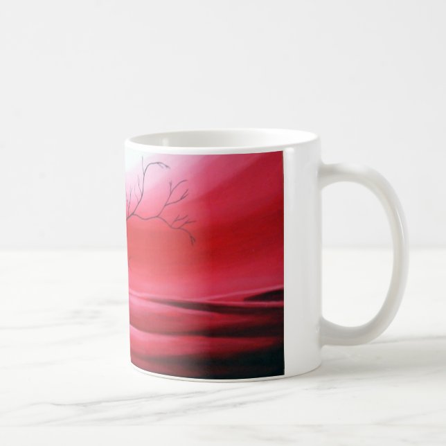 Abstrakt Tree Red Sky Kaffeetasse (Rechts)