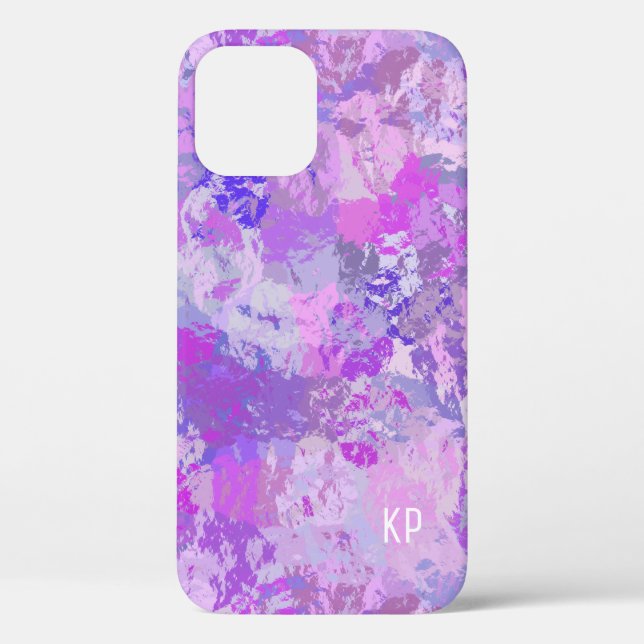 Abstrakt Trendy Camouflage Rosa Lila Blau Case-Mate iPhone Hülle (Rückseite)