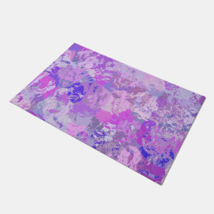 Abstrakt Trendy Camouflage Rosa Lila Blau Fußmatte