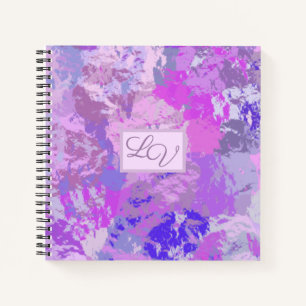 Abstrakt Trendy Camouflage Rosa Lila Blau Notizbuch