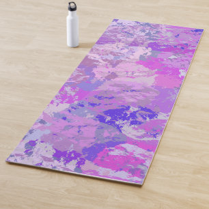 Abstrakt Trendy Camouflage Rosa Lila Blau Yogamatte