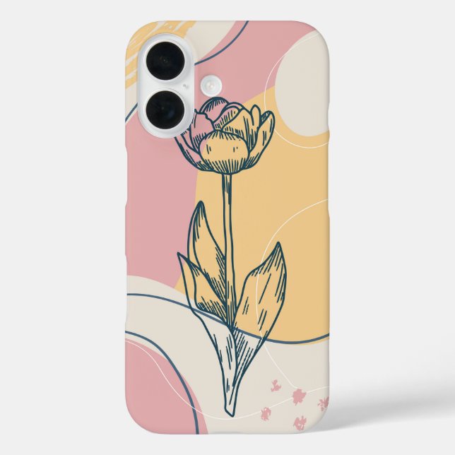 Abstrakt Tulip iPhone 16 Hülle (Rückseite)