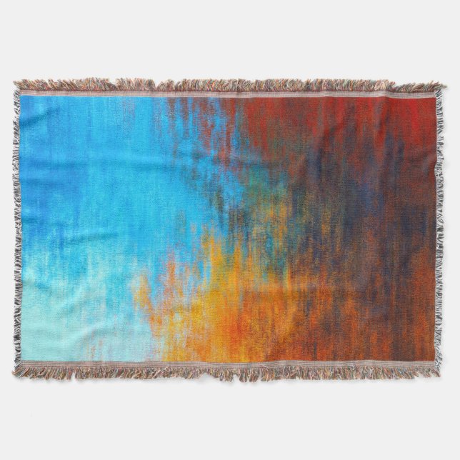 Abstrakt türkisblau, orange und rot decke (Vorderseite)