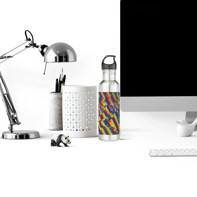 Abstrakt - Verformungen durch farbiges Glas Edelstahlflasche (Von Creator hochgeladen)