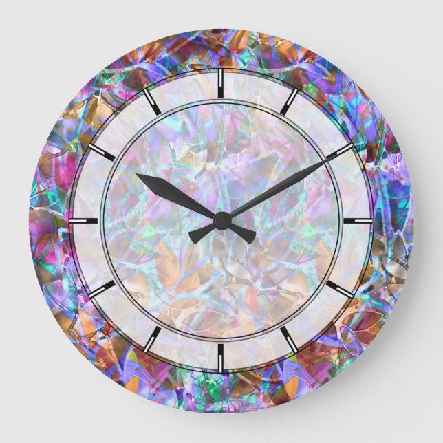 Abstrakt verklebtes Glas der Wall-Uhr Große Wanduhr (Vorderseite)