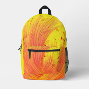 Abstrakt-verzauberter Garten Gelb-Orange Bedruckter Rucksack