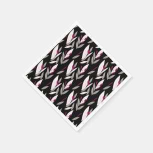 Abstrakt violettes rotes Retro-Blumenmuster Serviette