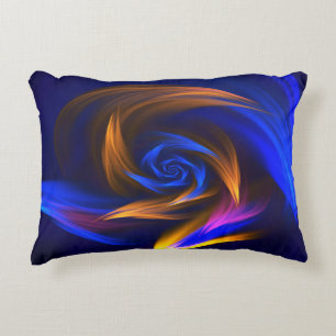 Abstrakt Vortex Shape Blue Orange Dekokissen