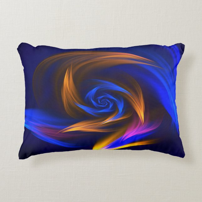 Abstrakt Vortex Shape Blue Orange Dekokissen (Vorderseite)