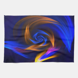 Abstrakt Vortex Shape Blue Orange Geschirrtuch