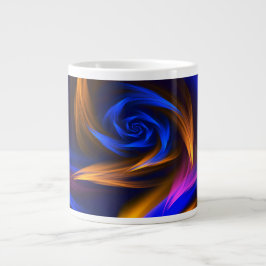 Abstrakt Vortex Shape Blue Orange Jumbo-Tasse