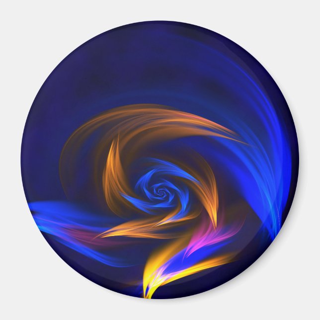 Abstrakt Vortex Shape Blue Orange Magnet (Vorne)