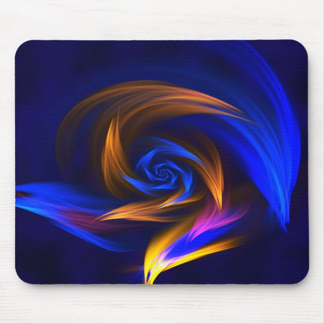 Abstrakt Vortex Shape Blue Orange Mousepad (Vorne)