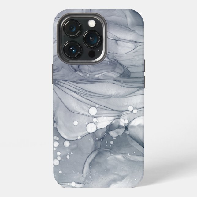 Abstrakt wässrig grau iPhone 13 pro hülle (Hinten)