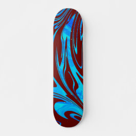 Abstrakt Wave Aqua Red Skateboard