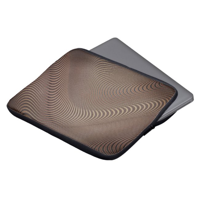 Abstrakt Wave Brown Laptop Sleeve (Vorne Oben)