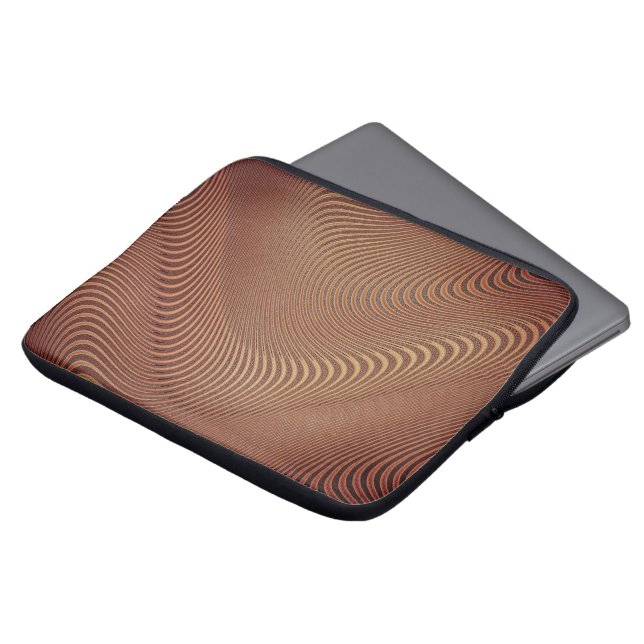 Abstrakt Wave Brown Laptop Sleeve (Vorne Oben)