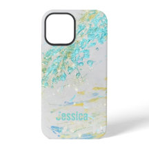 Abstrakt WaVe Türkis Personalisiert Art IPhone