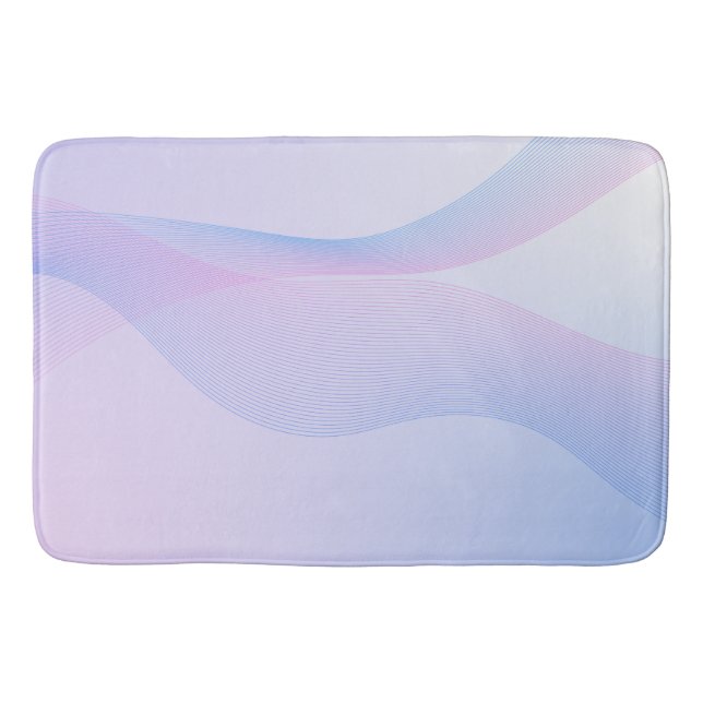 Abstrakt Wavelines Pink Blue Badematte (Vorderseite)