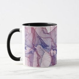 Abstrakt-weiß-blau und lila Aquarell Tasse