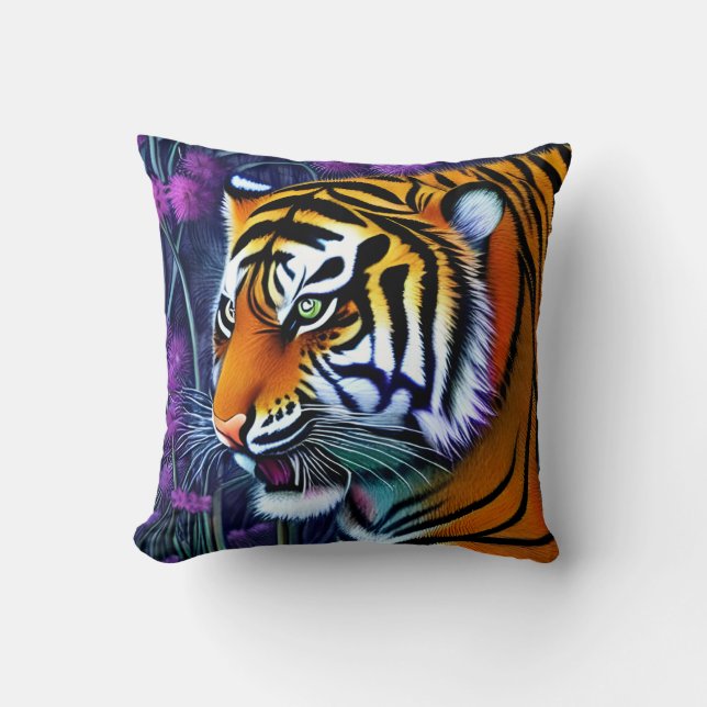 Abstrakt Wild Majestic Predator Tiger Kissen (Vorderseite)