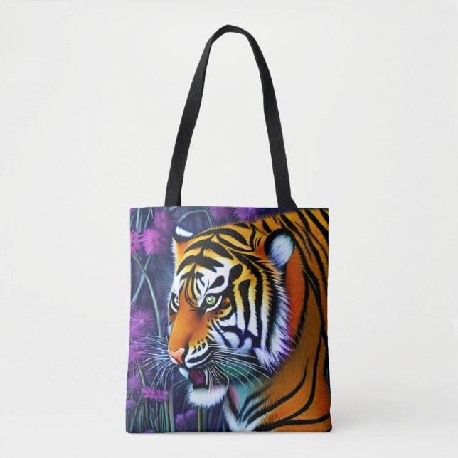 Abstrakt Wild Majestic Predator Tiger Tasche (Vorderseite)