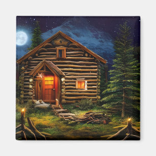 Abstrakt Wilderness Kleine Hütte Magnet