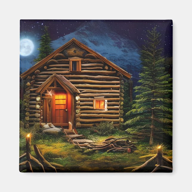 Abstrakt Wilderness Kleine Hütte Magnet (Vorne)