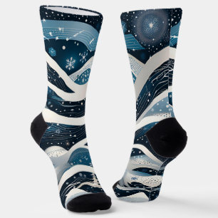 Abstrakt Winter Wonderland Socken