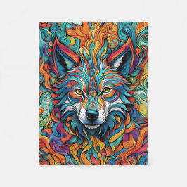 ABSTRAKT WOLF BLANKET FLEECEDECKE