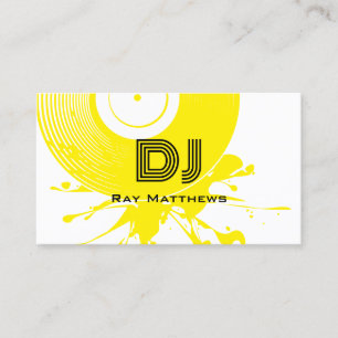 Abstrakt Yellow Disk DJ Music Producer Visitenkarte