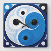 Abstrakt Yin Yang: Modernist Blue & White