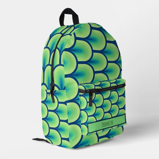 Abstrakt Zeichnend I-Individuelle Name Bedruckter Rucksack (Rückseitige Ecke links)